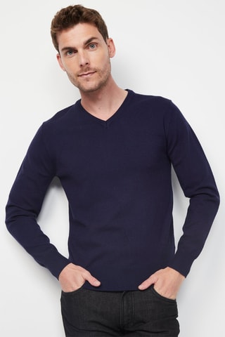 Kasjmier Trui Marineblauw