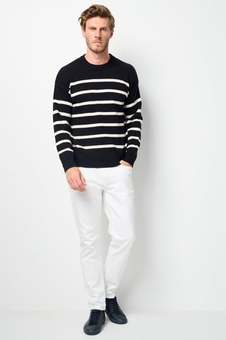 Camisola de caxemira - Preto e branco