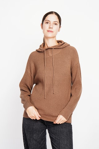 Oversized Trui met Capuchon - Bruin