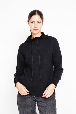 Oversized Trui met Capuchon - Zwart