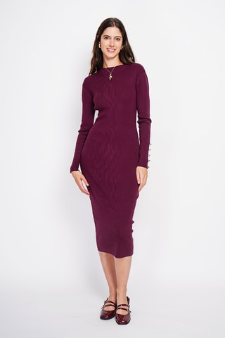Trui-jurk - Bordeauxrood