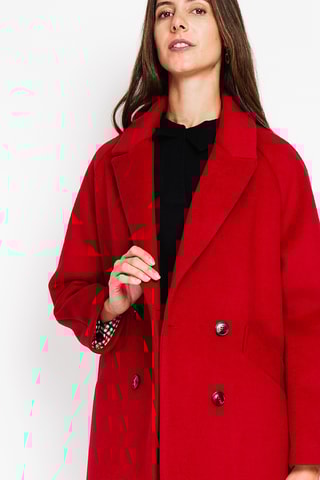 Wollen Oversized Jas - Bordeauxrood