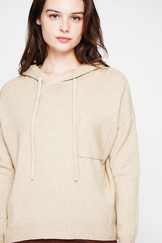 Camisola com capuz - Bege
