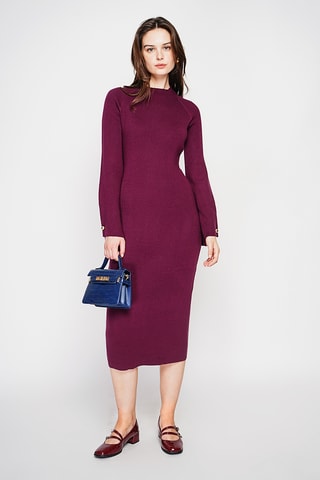 Trui-jurk - Bordeauxrood