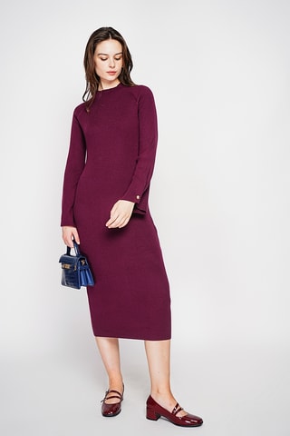 Trui-jurk - Bordeauxrood