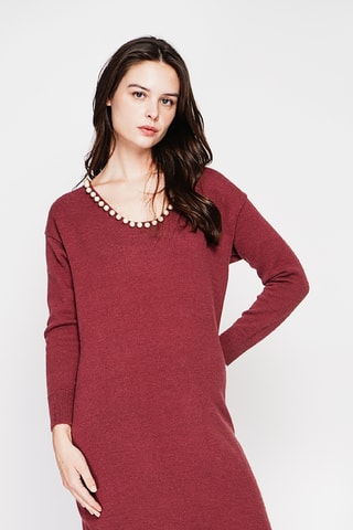 Trui-jurk - Bordeauxrood