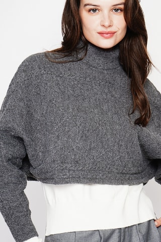Pull court - Gris chiné