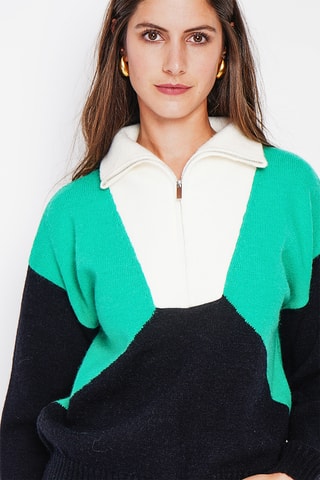 Pull oversize - Noir et vert