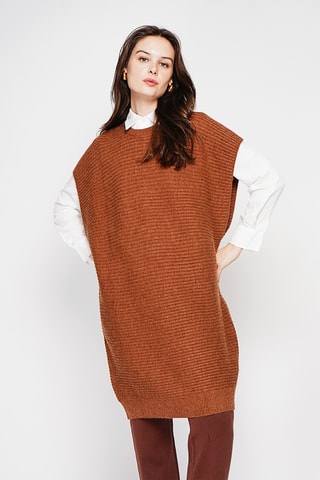 Trui-jurk oversized - Bruin
