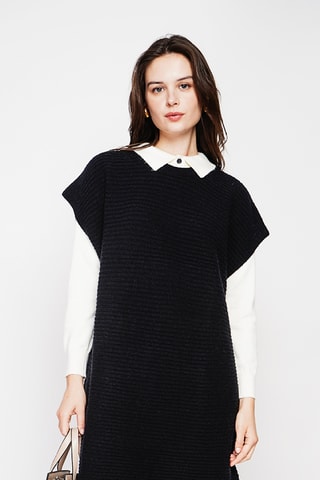 Trui-jurk oversized - Zwart