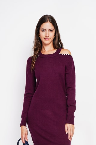 Trui-jurk - Bordeauxrood