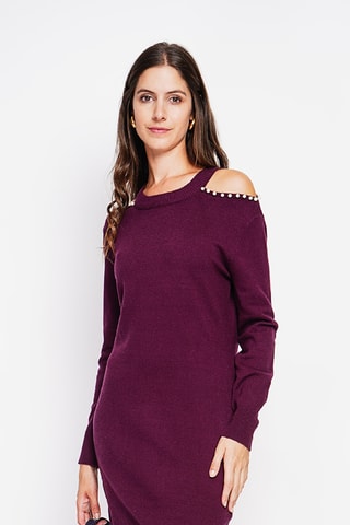 Trui-jurk - Bordeauxrood
