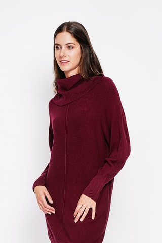 Trui-jurk oversized - Bordeauxrood