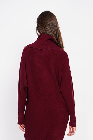 Trui-jurk oversized - Bordeauxrood