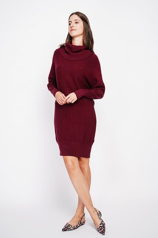 Trui-jurk oversized - Bordeauxrood