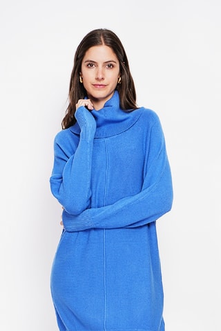 Trui-jurk oversized - Koningsblauw
