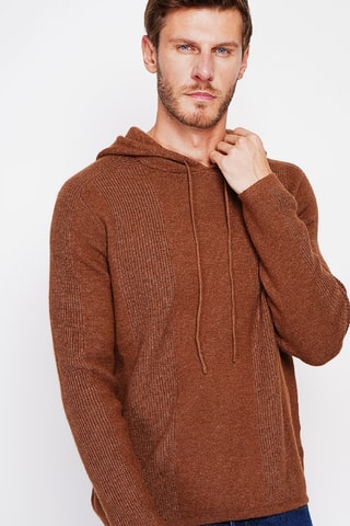 Camisola com capuz - Castanho