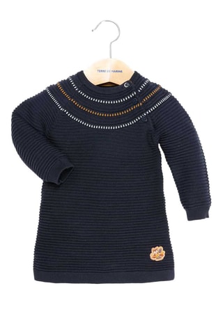 Vestido-camisola Cherica - Azul-noite - Terre de marins