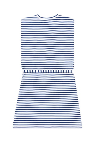 Vestido Ronron - Cru e azul-noite