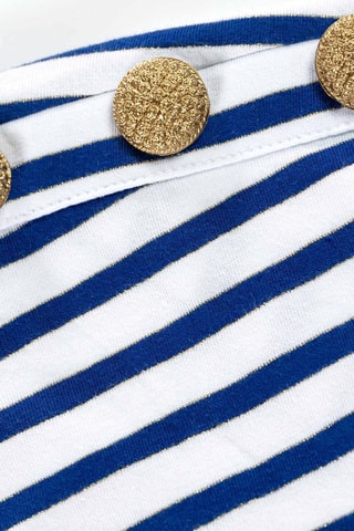 Vestido Ronron - Cru e azul-noite