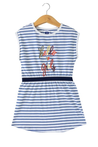 Vestido Pasca - Branco e índigo