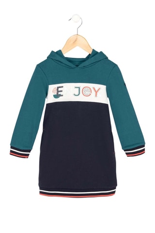Vestido-sweat com capuz - Azul