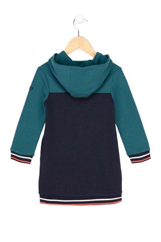 Vestido-sweat com capuz - Azul