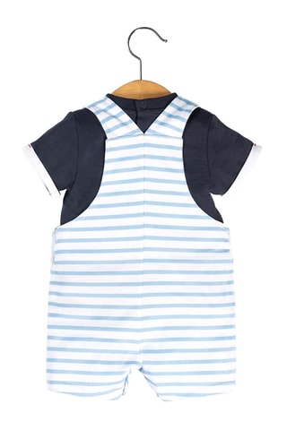Jardineiras curtas e t-shirt - Azul - Terre de Marins