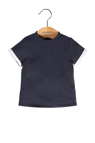 Jardineiras curtas e t-shirt - Azul - Terre de Marins