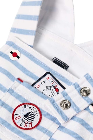 Jardineiras curtas e t-shirt - Azul - Terre de Marins