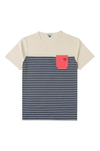 T-shirt AGASPAR - Bege e índigo