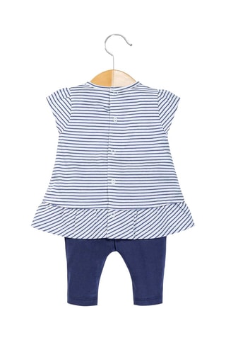 Túnica e leggings Chanca - Branco e azul-marinho
