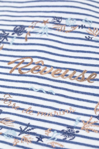 Túnica e leggings Chanca - Branco e azul-marinho