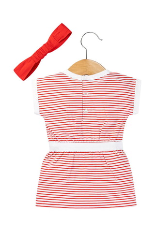 Vestido e fita Randol - Branco e vermelho