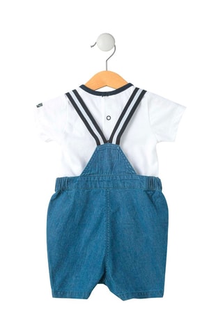 Macacão e t-shirt Ezako - Branco e azul