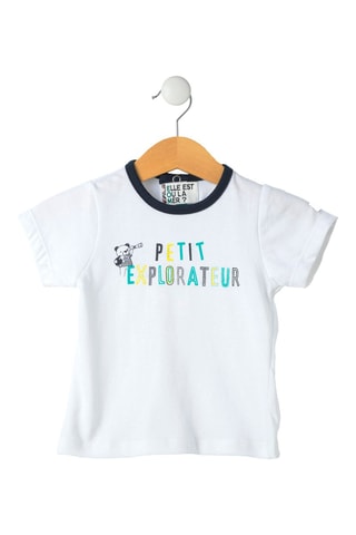 Macacão e t-shirt Ezako - Branco e azul