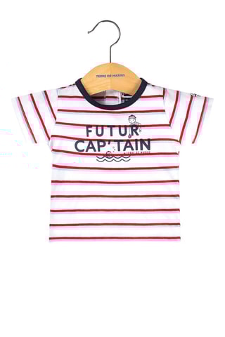 T-shirt e jardineiras Zako Branco e azul - Terre de Marins