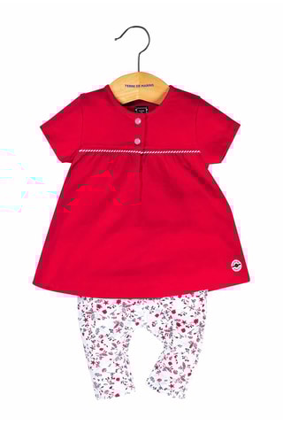 Túnica e leggings Zefiral Vermelho e branco - Terre de Marins