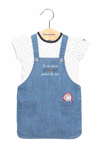 T-shirt e vestido Zouli Branco e azul - Terre de Marins