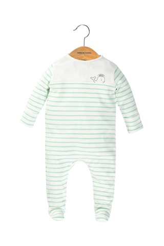 Babygro Nyjama - Branco e verde-água