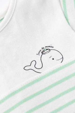 Babygro Nyjama - Branco e verde-água