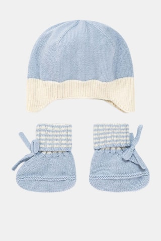 Gorro aviador e pantufas - Azul-celeste