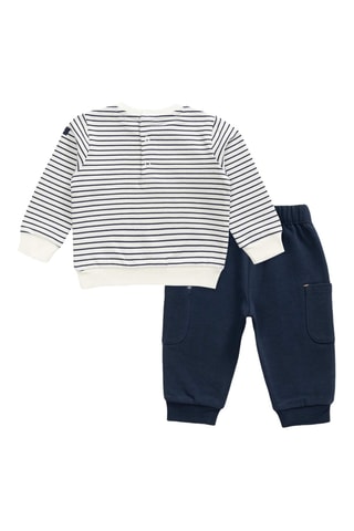 Sweat e calças de treino - Branco e azul-marinho