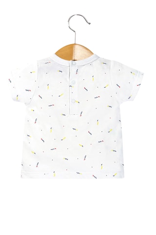 Jardineiras e t-shirt - Índigo e branco