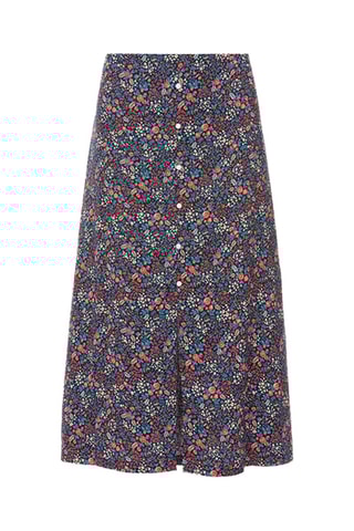 Saia midi - Azul-marinho