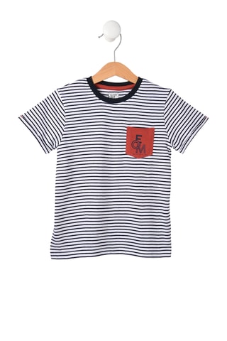 T-shirt - Cru e índigo