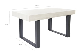 Table Brixton - Gris clair et anthracite