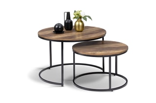 2 tables basses gigognes Eliza - 70 x 46 x 70/54 x 35,5 x 54 cm