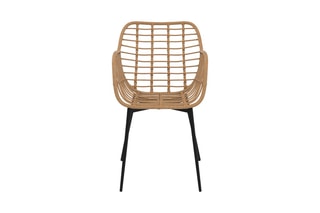 2 fauteuils Cuba - Imitation rotin et noir