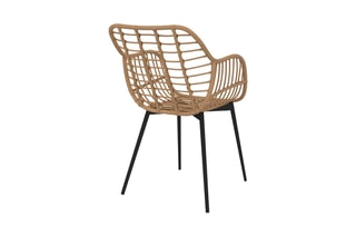 2 fauteuils Cuba - Imitation rotin et noir